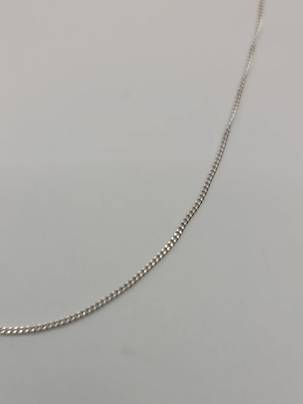 Sterling Silver Curb Chain Necklace Extra Fine- Jewelry 18